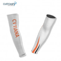Manguitos Sublimado Customify, blanco/naranja CLUB VOLEIBOL TIANA, Unisex