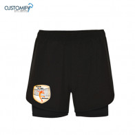 Pantalón corto femenino con malla interior Negro/Negro CLUB VOLEIBOL TIANA