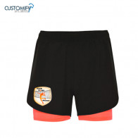 Pantalón corto femenino con malla interior Negro/Naranja CLUB VOLEIBOL TIANA