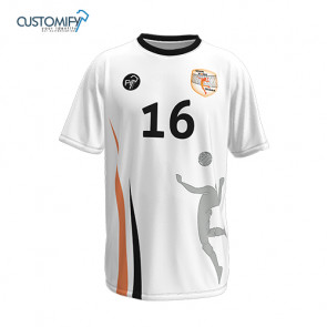 Camiseta de juego de manga corta masculina 2ª equip. blanca CLUB VOLEIBOL TIANA.