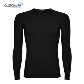 Camiseta térmica ML. con tejido reforzado, Unisex Negro CLUB VOLEIBOL TIANA
