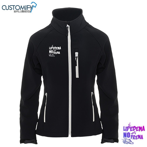 Chaqueta Softshell, Mujer Negro EL LIPEDEMA NO NOS FRENA
