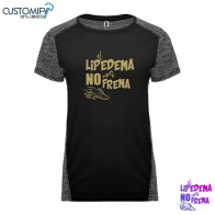 Camiseta MC. técnica combinada a 2 tejidos, Mujer Gris oscuro EL LIPEDEMA NO NOS FRENA