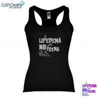 Camiseta sin Mangas entallada, Algodón 100%, Mujer Negro EL LIPEDEMA NO NOS FRENA