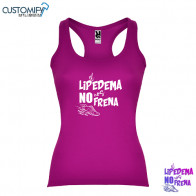 Camiseta sin Mangas entallada, Algodón 100%, Mujer Fucsia EL LIPEDEMA NO NOS FRENA