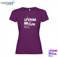 Camiseta MC. 100% algodón, Mujer Púrpura EL LIPEDEMA NO NOS FRENA