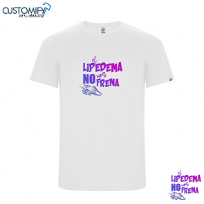 Camiseta MC. técnica, poliester reciclado, Unisex Blanco EL LIPEDEMA NO NOS FRENA