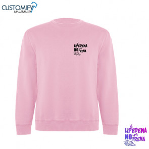 Sudadera en algodón orgánico y poliester reciclado, Unisex Rosa Claro EL LIPEDEMA NO NOS FRENA