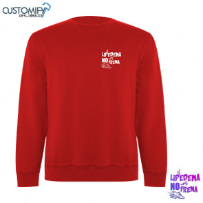 Sudadera en algodón orgánico y poliester reciclado, Unisex Rojo EL LIPEDEMA NO NOS FRENA
