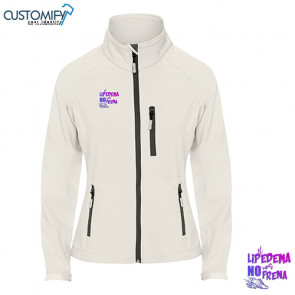 Chaqueta Softshell, Mujer Blanco EL LIPEDEMA NO NOS FRENA
