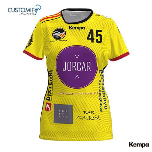 Samarreta MC. Sublimada Kempa, 1ª equip. groga HANDBOL LA GARRIGA, Dona