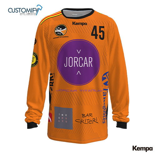 Samarreta ML. Sublimada Kempa, porters/es, Naranja HANDBOL LA GARRIGA, Unisex
