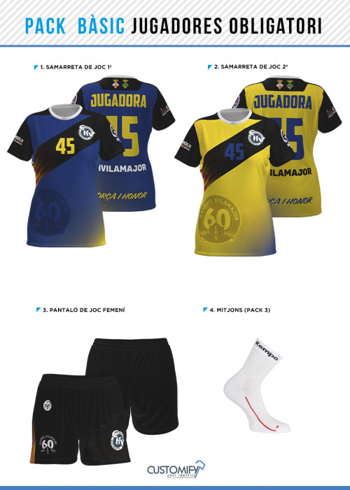 PACK BÀSIC OBLIGATORI JUGADORES CLUB HANDBOL VILAMAJOR