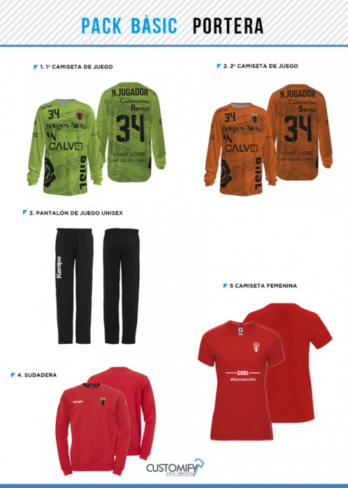 PACK BASIC OBLIGATORI PORTERA HANDBOL SANT LLORENÇ
